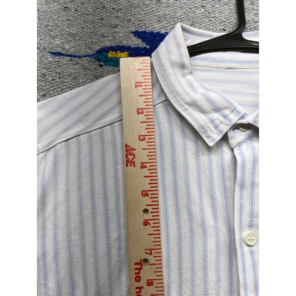 Vintage 90s striped long sleeve button shirt Large surfer skater M - Picture 2 of 8